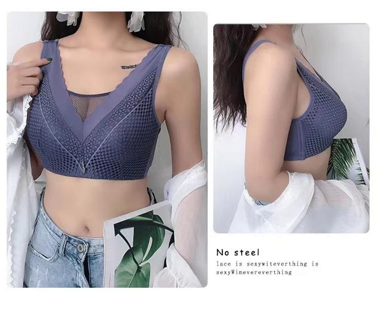 Product Introduction of Women Áo Ngực Nữ, LiYOMI, Ren Mỏng Thoải Mái, Độn Ngực, Chống Chảy Xệ, Không Gọng, Đồ Lót Nữ, [Áo Ngực Ngoại Cỡ] Bra Voi Voan 29
