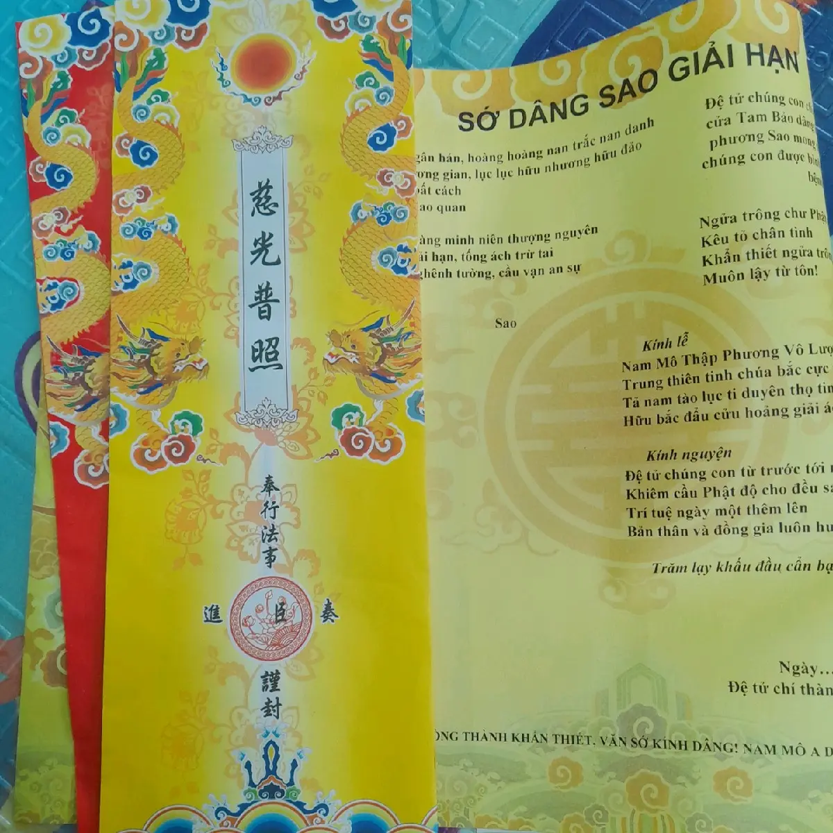 Sớ dâng sao giải hạn kèm vỏ