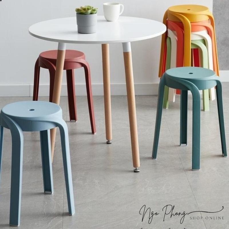 Ghế nhựa xoắn, ghế đẩu nhựa Decor, Nhựa đúc nguyên khối xếp chồng gọn gàng. Sang trọng, trang nhã, 4 màu cực đẹp Vững chắc 3