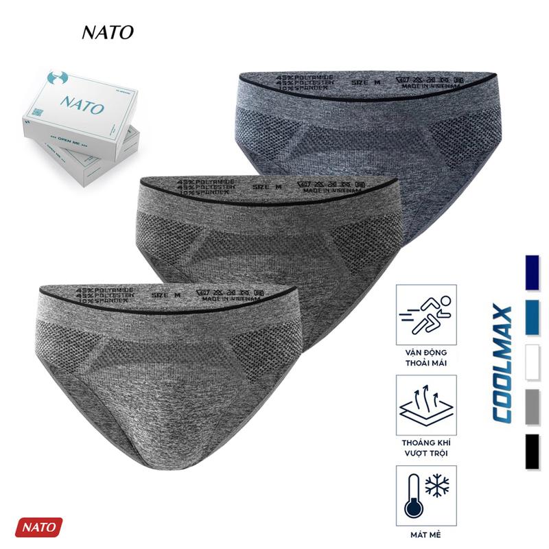 Quần Lót GREY Nam Vải Cotton Thun Lạnh Lưới Lỗ Cao Cấp Màu Đen Xám Trơn Boxer Sịp Đùi Tam Giác Xì Lip Sì Co Giãn NATO Quần Boxer Menswear