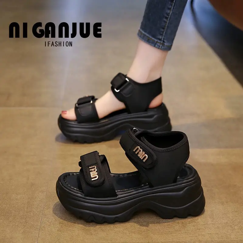 Sandal nữ đế cao 7cm quai chất liệu da mềm đẹp, Hottrend Mimi. 8