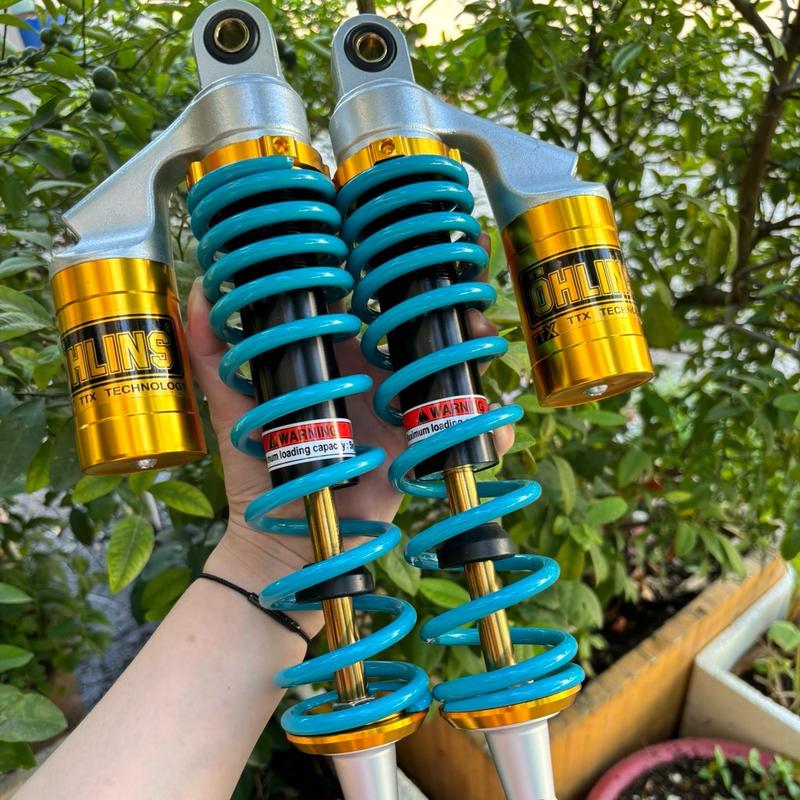 Phuộc sau OHLIN.s bình dầu Thái dành cho các dòng xe Số( Dr Wave Future Sirius Jupiter Axelo Win100 Elegant Cub Charly Galaxy Monkey Taurus ...chế xe điện) Phụ Tùng ohlins ttx