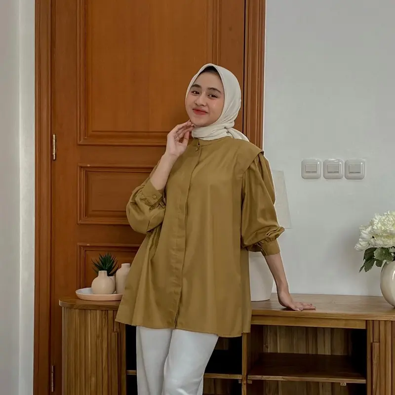 BY LFAZ Zetta Oversized Shirt Part 1 | Kemeja Kerja - Kuliah Katun Premium Wanita  Basic Oversize Atasan 7
