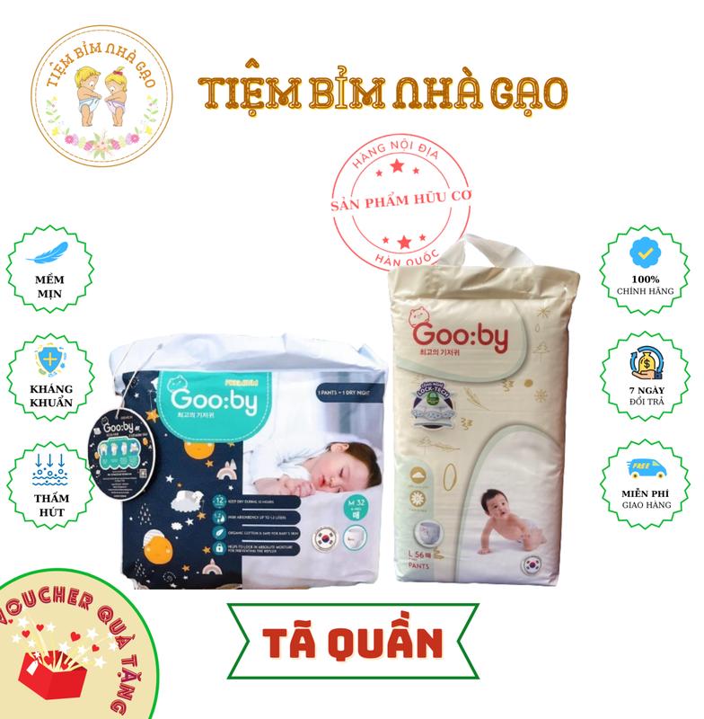 (Gooby quà hấp dẫn) Tã Dán bỉm Gooby đêm Hàn Quốc Cao Cấp không hăm, tràn, thấm hút khô ráo Cho Bé Kem tả goody