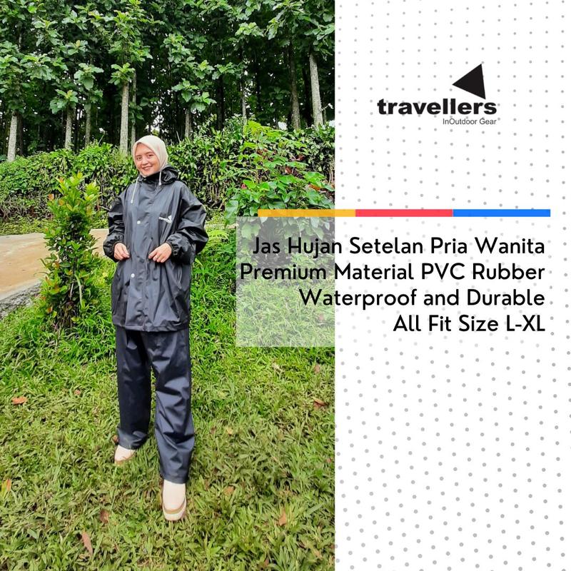 Traveller Jas Hujan Premium Setelan Celana Pria Wanita Raincoat 3