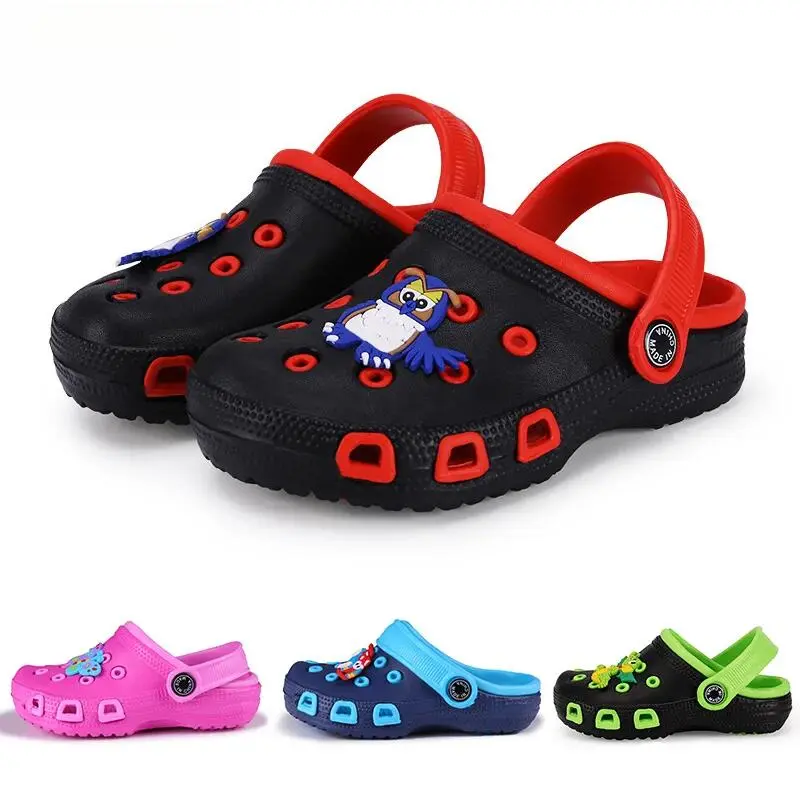EUR24-35 Children Mules Clogs Kids Summer Garden Cute Cartoons Girl Boy Beach Candy Color Hole Baby Shoes Sandals