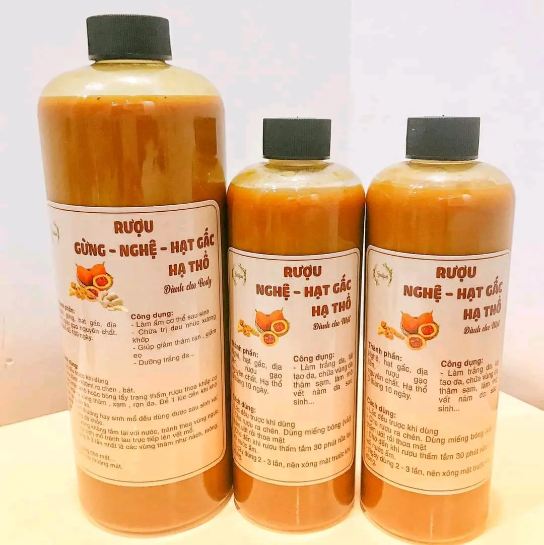 [Tặng xông mặt] Bộ đôi cốt gừng nghệ gấc thoa body và cốt nghệ gấc thoa mặt