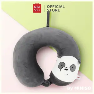 [Flash Sale]Miniso Official bantal leher We Bare Bears bantal mobil pillow Memory Foam U-shaped Pillow Bantal Travel Lucu