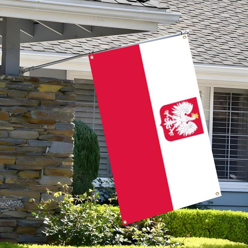 Poland Flag, 3x5ft Poland Flag with 4 Brass Grommets, Decorative Flag for Home Garden Party, Festival Party Supplies 2