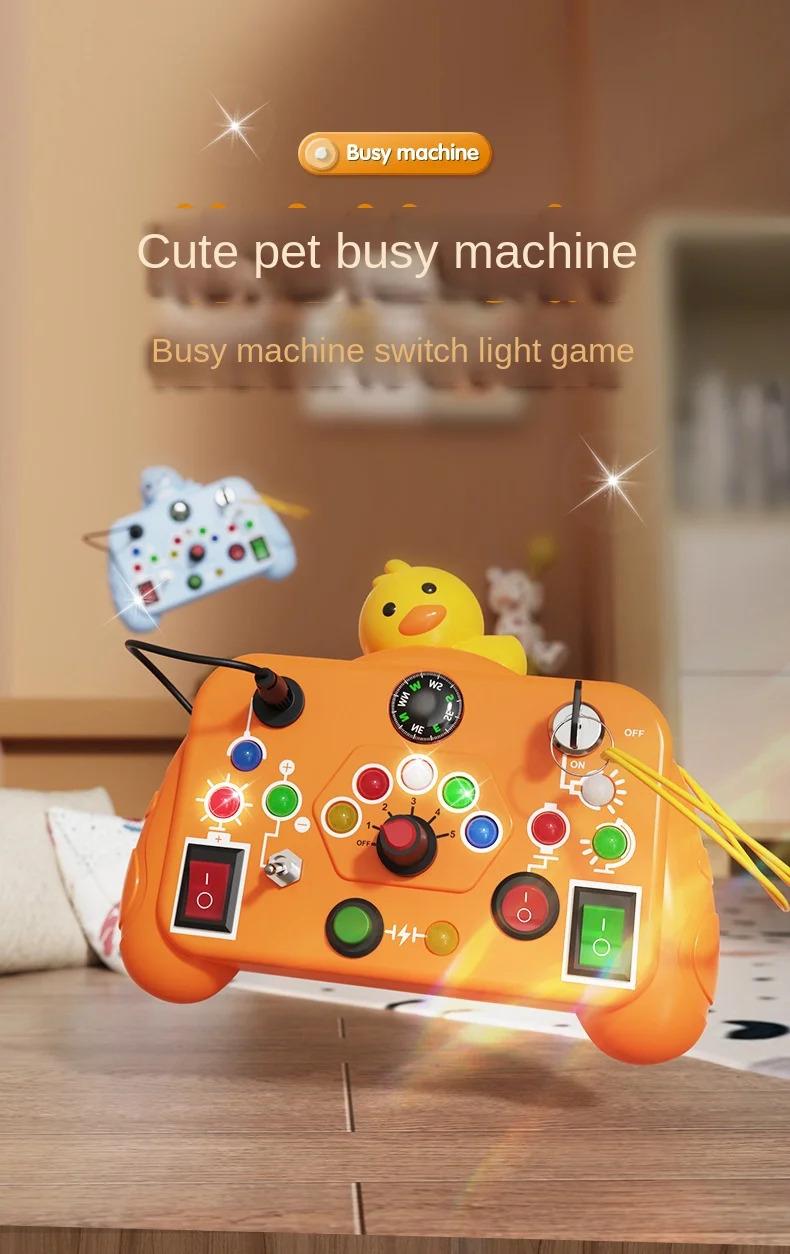 Product Introduction of Montessori Busy Board Sensory Toys Cartoon with LED Light Switch Control Board Travel Activities Children Game for 2-4 Years Old 1