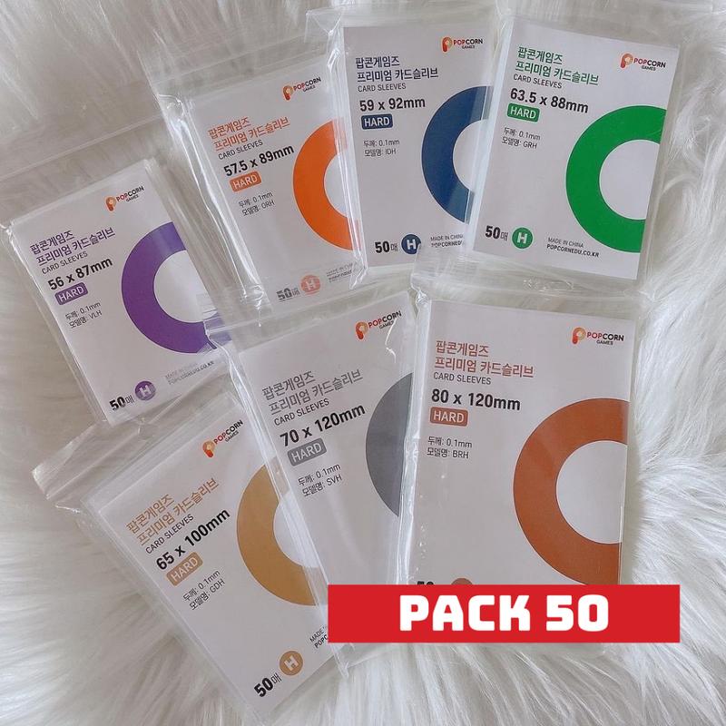 Sét 50 Sleeve Popcorn bọc card siêu dày Pack 50 hard bảo vệ card Kpop album lomo card toploader bảo vệ thẻ trò chơi