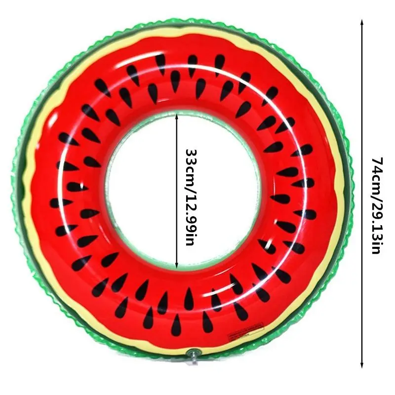 Fruit Pattern Swimming Ring, 3 Counts/set Inflatable Swimming Ring, Swimming Float for Adults, Water Sports Equipment for Home Outdoor Swimming Pool Beach 1