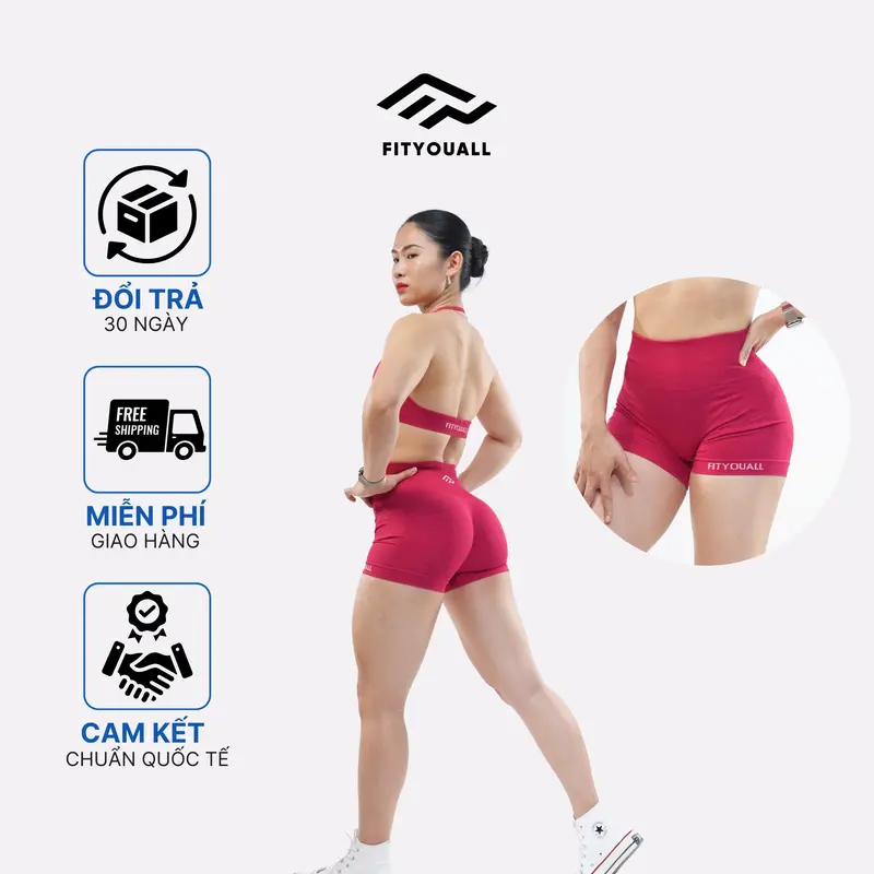 Quần ngắn tập Gym thể thao nữ thiết kế riêng cho phụ nữ Việt FitYouAll - EmpowHer Seamless Collection 1