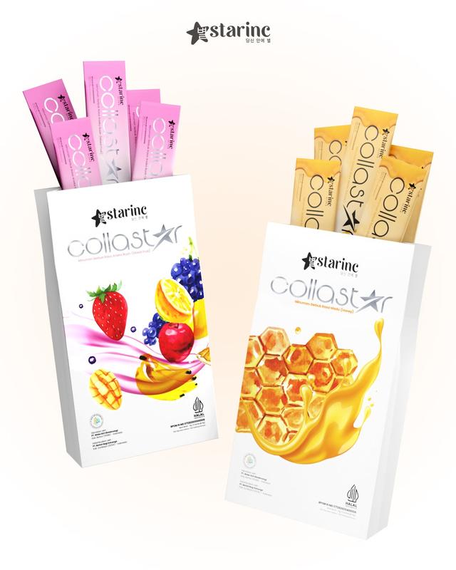 StarInc Collastar Powder Drink, Serbuk Collagen untuk Kulit, Rambut, Sendi, dan Jantung Sehat - BPOM Halal rekomendasi  collagen 7