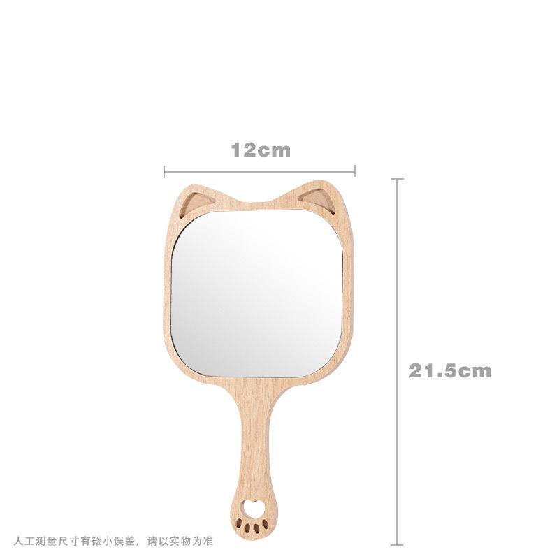 Product Introduction of New High-end Handheld Niche Rectangular Princess Makeup Mirror with Wooden Handle, High-definition Portable Pocket Mirror 5