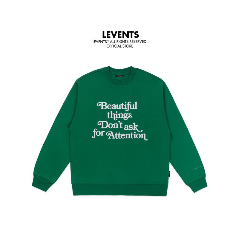 Áo Sweater Levents Beautiful Things Green Chất Nỉ Chân Cua Unisex Oversized
