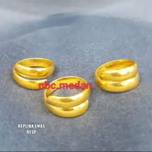 Cincin belah rotan selisih,replika emas 24k,ukuran free size