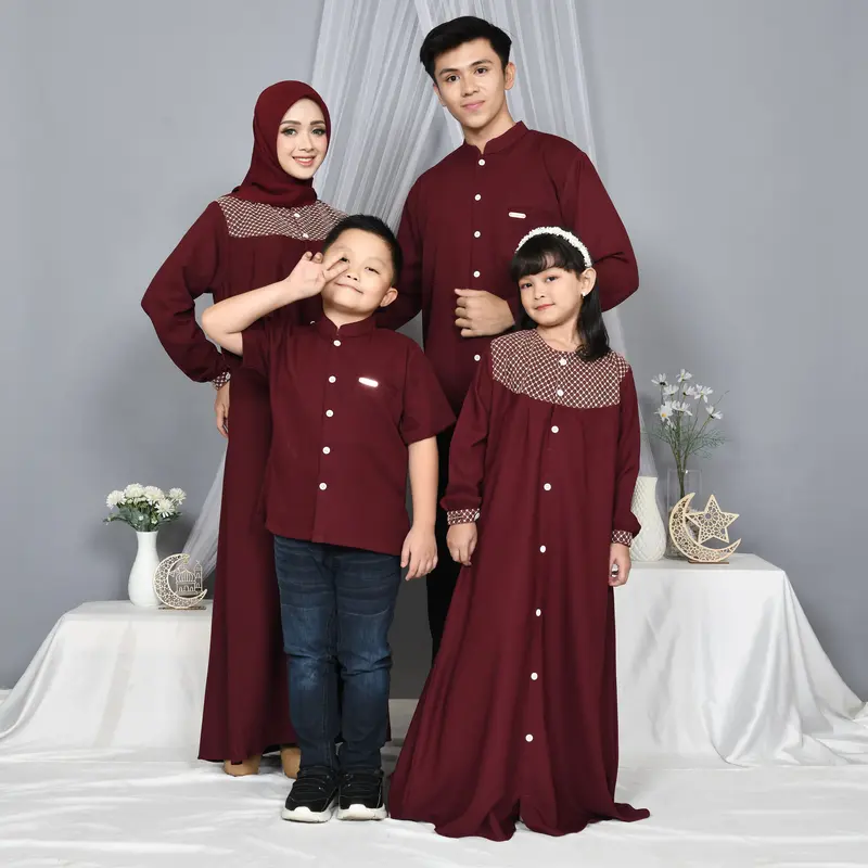 Salsa sarimbit couple keluarga baju dress keluarga mom dress set couple family set sarimbit gamis lebaran keluarga kemeja pasangan keluarga Muslim Wanita 1