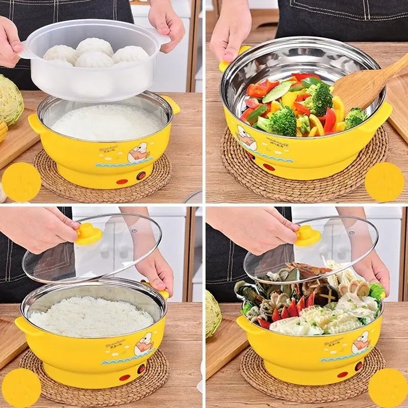 [Siêu Sale] Nồi Lẩu Điện Đa Năng 28cm inox Công Xuất Mạnh Nhanh Nóng, Chiên, Xào, nấu canh,súp.. 0