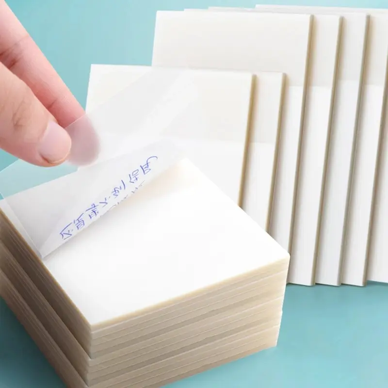 Newest 50 Sheets Creative Transparent PET Memo Sticky Notes Waterproof Notepad School Office Stationery