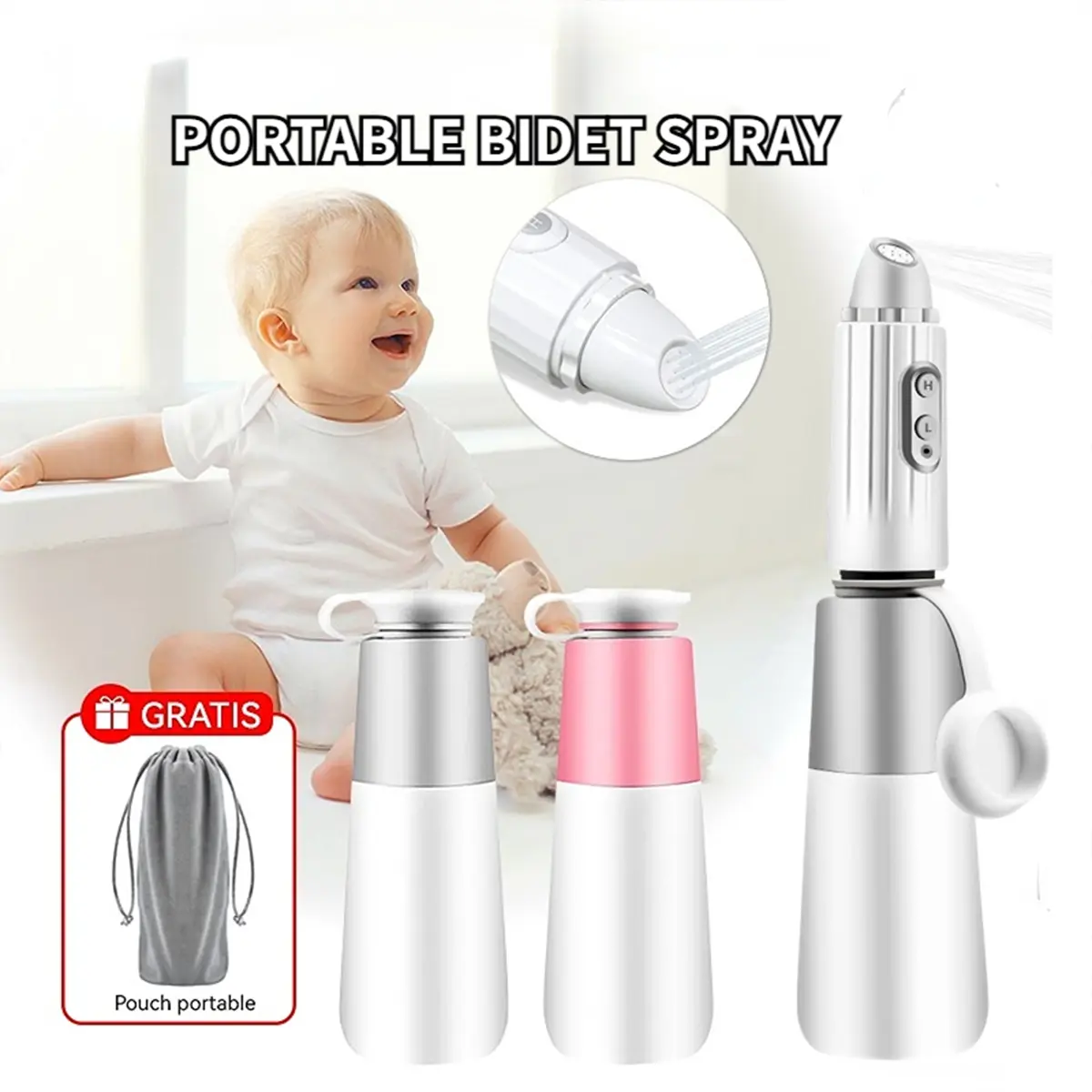COD Portable Bidet Sprayer Travel Shower Personal Cleaner Jet IPX7 Waterproof Washer Hygiene Bottle Spray Washing Untuk Ibu Hamil Bayi