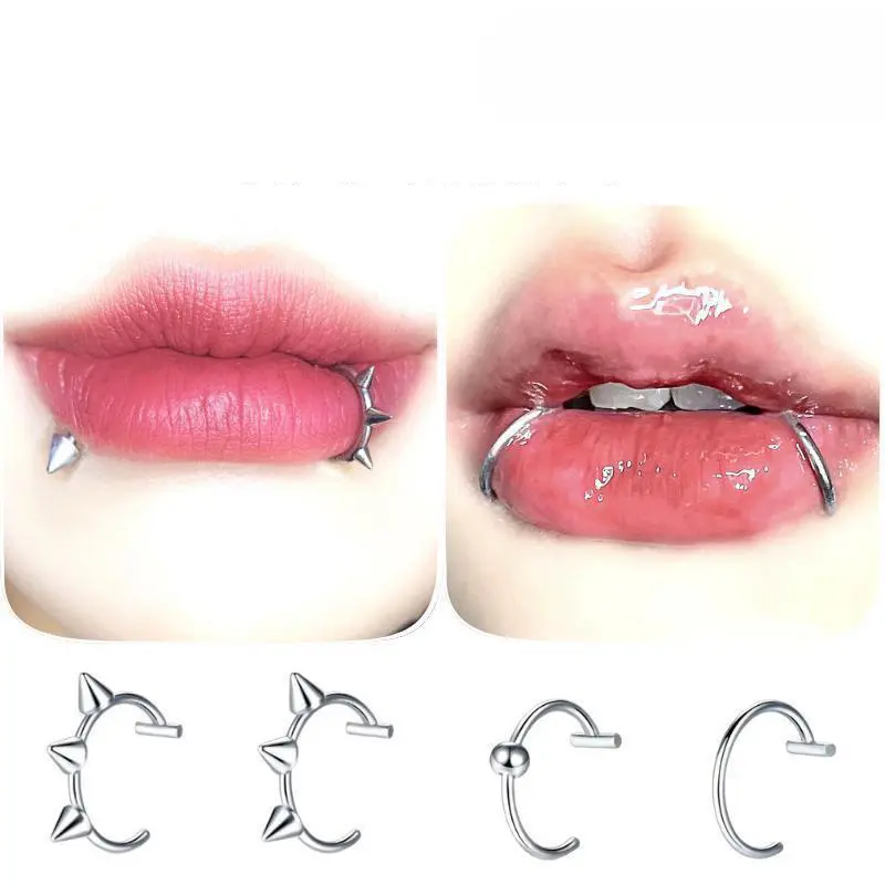 1Pc Stainless Steel Fake Nose Ring Hoop Septum Rings C Clip Lip Ring Earring Fake Nose Piercing Women Body Jewelry Non-Pierced