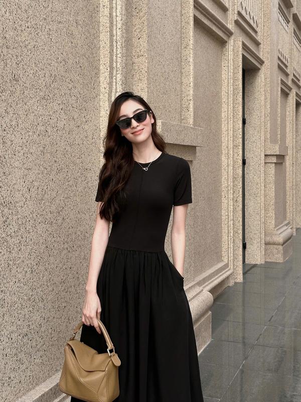Váy LONG CLASSIC DRESS - Váy ngắn tay liền thân dáng dài trẻ trung, thanh lịch SHEMODA