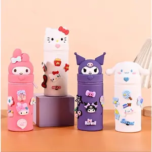 AR Kotak Pensil Silikon Teleskopik Wanita Dan Anak Karakter Cute