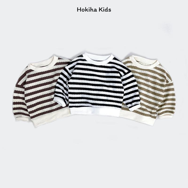 [ Hokiha Kids ] TE505 -Áo dài tay kẻ chất len mỏng mềm mại cho bé trai bé gái hoạ tiết kẻ sọc thời trang size 8-17kg