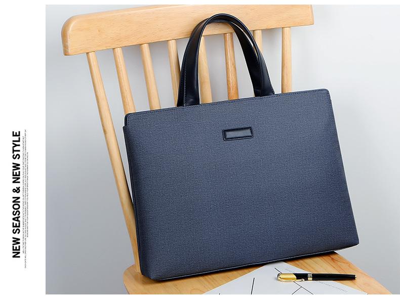 Product Introduction of New Men's Handbag PVC Business Tote Bag Document Bag Embossed LOGO Employee Meeting Bag Laptop Bag for Men 20