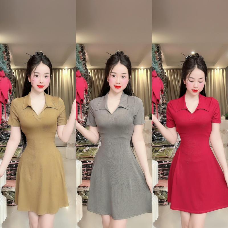 (U78) Đầm polo thiết kế form xoè mặc máy cổ đức đi chơi đi làm đều được váy đi dự đám cưới đầm đi tiệc đi làm đi chơi by Thương Lê U78