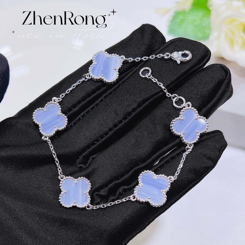 Product Introduction of Vòng cổ đá Xanh Biển nhẹ, giá cả phải chăng, sang trọng, bốn lá, vòng tay nữ thiết kế đặc biệt, đinh tán tai ngọc bích Mauve, mới 4