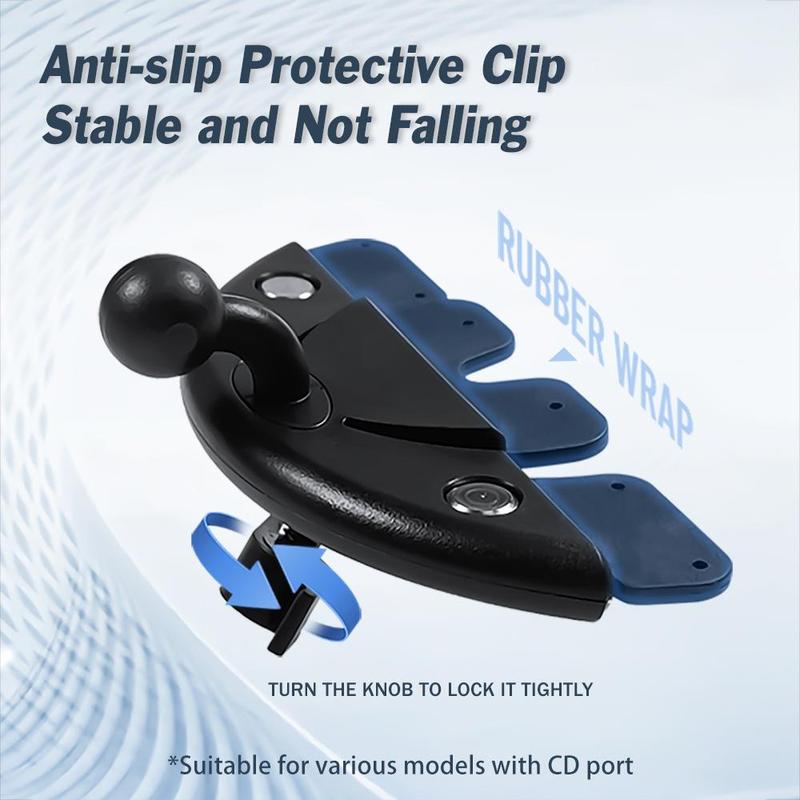 360° Rotatable CD Port Car Phone Holder, Durable & Stable Phone Holder for Car, Universal Car Phone Holder Mount for CD Player Slot, Compatible with 4.7-14 Inch Smartphones & Tablets 9