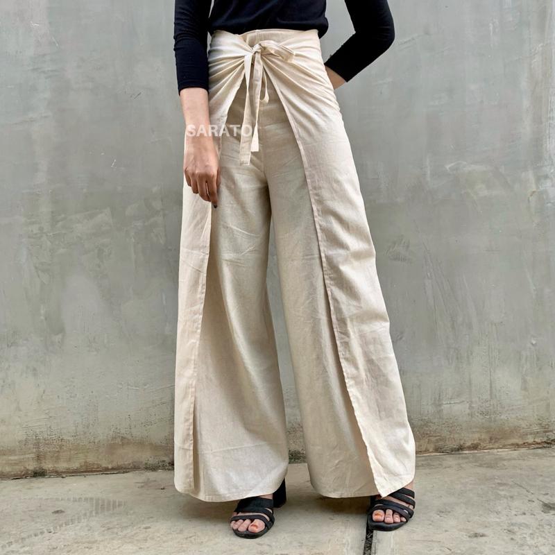 SARATO - Gia Wrap Pants Linen Premium / Celana Lilit Kulot 2