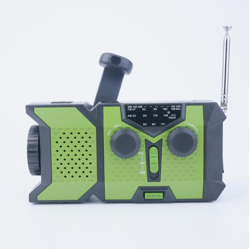 Product Introduction of Solar Emergency NOAA Weather Radio, Portable Hand Crank AM/FM/NOAA Radio with LED Flashlight & SOS Siren, Emergency Hand Crank Weather Radio 9