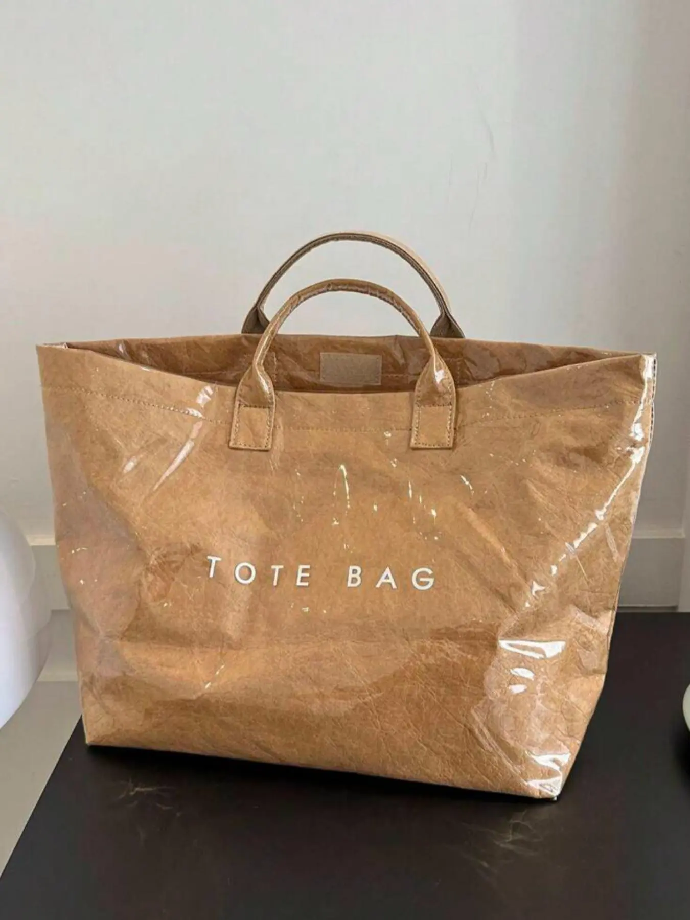Women's Letters Print Large Capacity Waterproof Tote Bag, Casual Trendy Versatile High-quality Daily Commuting Bag, Girl Fashionable Shopping Bag