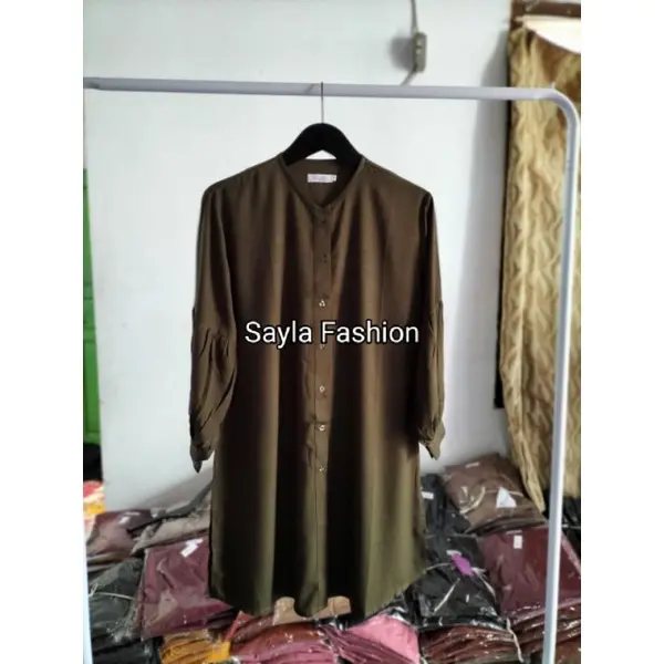 Najwa Long Tunik Katun Rayon Polos Premium Wanita Jumbo 6