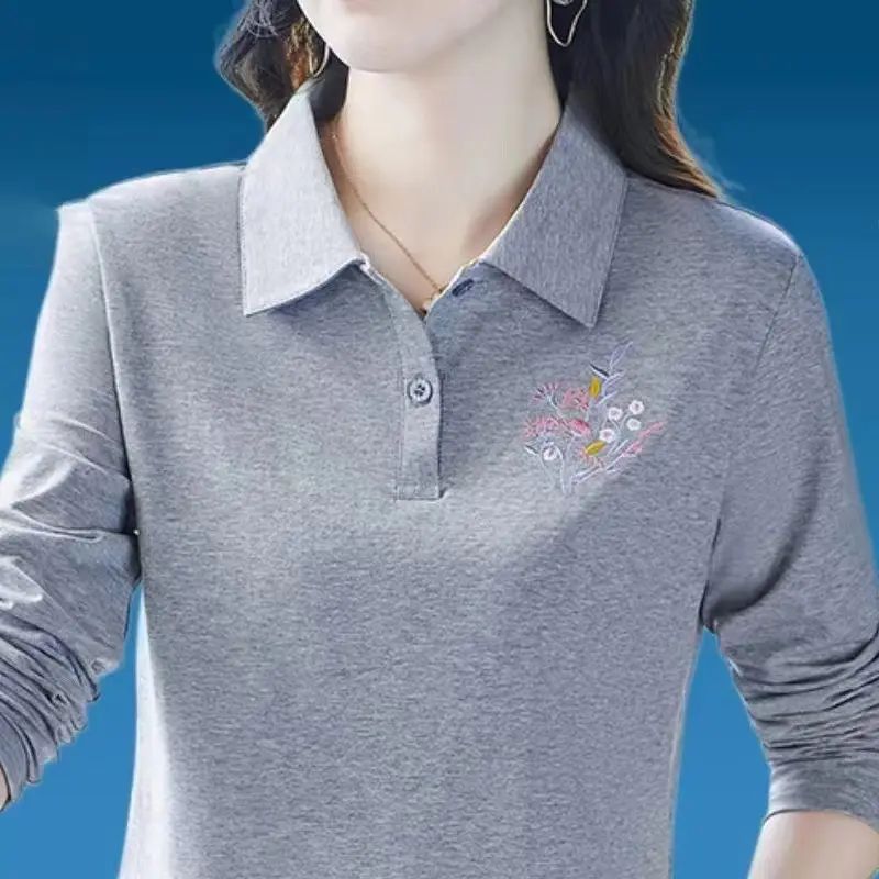 Áo Thun Dài Tay, Dành Cho Phụ Nữ, Phong Cách Thường Ngày Thích Hợp Cho Mẹ TRUNG NIÊN, Áo Thời Trang, Áo Polo
