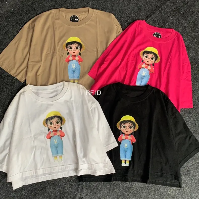 RF.ID Jenna Hat Yellow Croptop Oversize ( Lingkar Dada 125 Muat Sampai BB 85kg ) Wanita Kaos 2