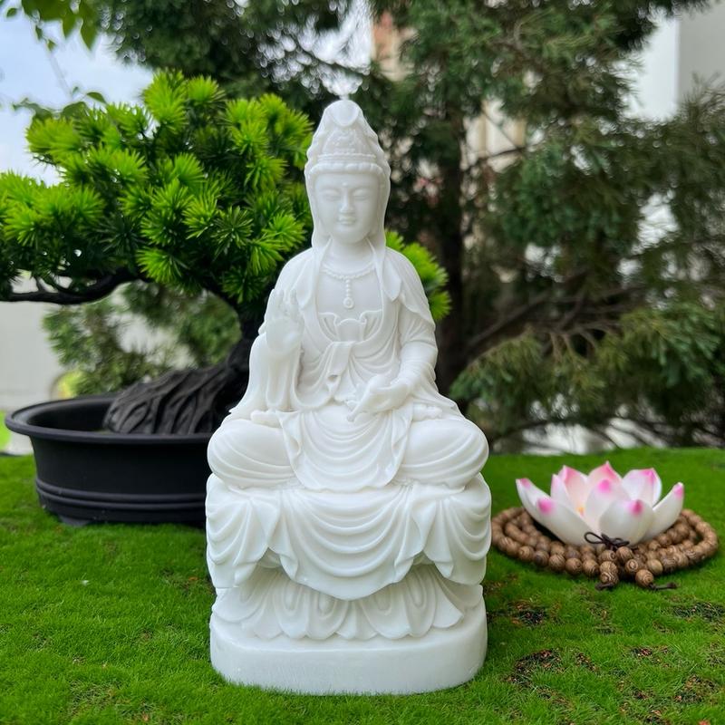 Tượng Phật Quan Âm Bồ Tát Ngồi Thiền cao 19 cm Decor Trang Trí Nhà