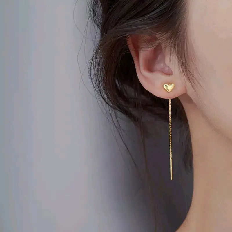 Anting Titanium Wanita Hati Juntai Simpel 1102 0