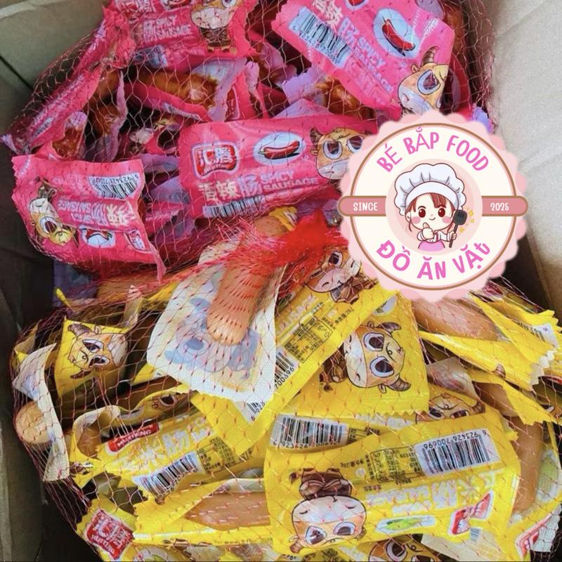 Xúc Xích đầu trâu 2 vị - ngô và cay - bịch 50 chiếc - Tiệm ăn vặt bé bắp