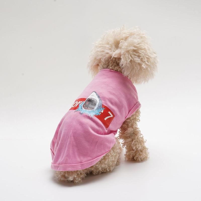 Cartoon Shark Print Pet Vest, 4 Counts/set Breathable Pet Clothes, Summer Cool Pet Clothes for Small Medium Large Dogs & Cats 3
