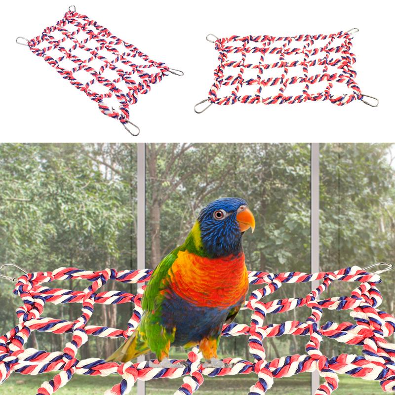 Small Pet Climbing Net Hamster Hammock Swing Toy Chew Toys Rope 28X20XX1CM 2