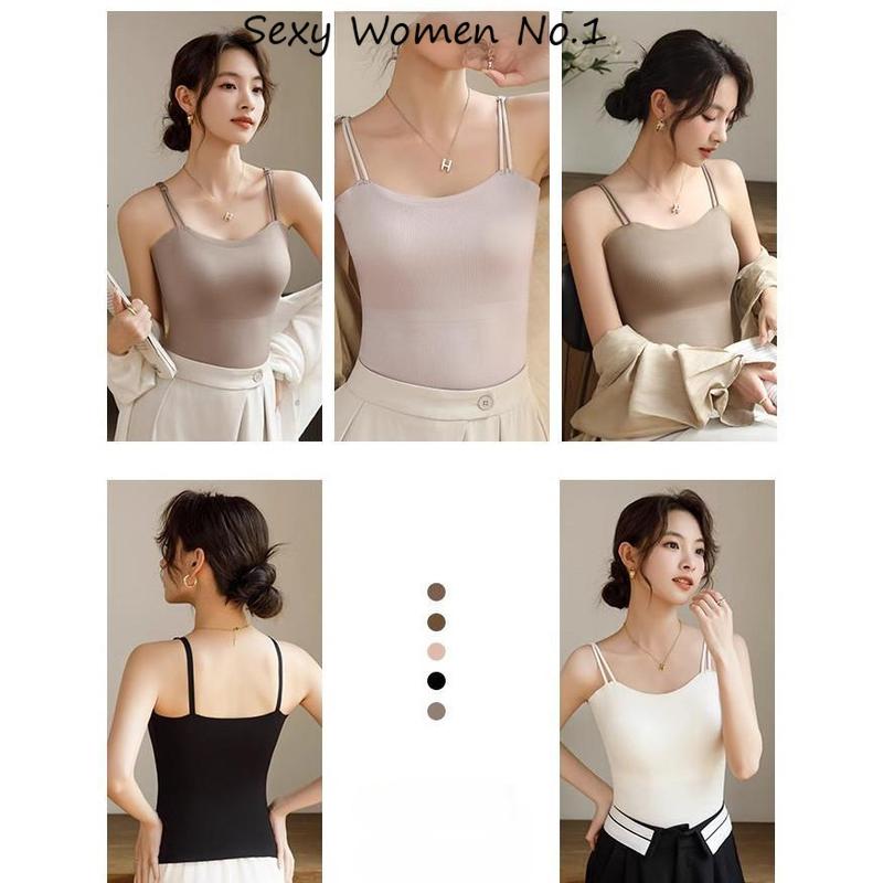 M-L Ice Silk bra-top with chest pad camisole female soft vest bra+Top Womenswear Lingerie 2