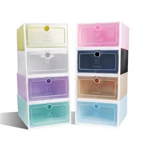 [COD] GD C158 Kotak Sepatu Lipat Transparan Tebal Kotak Penyimpanan Sepatu Rak Sepatu Plastik Susun