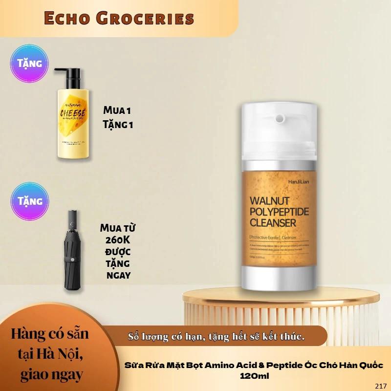 Sữa Rửa Mặt Bọt Amino Acid & Peptide Óc Chó Hàn Quốc 120ml - Làm Sạch Sâu, Dạng Bọt Mịn
