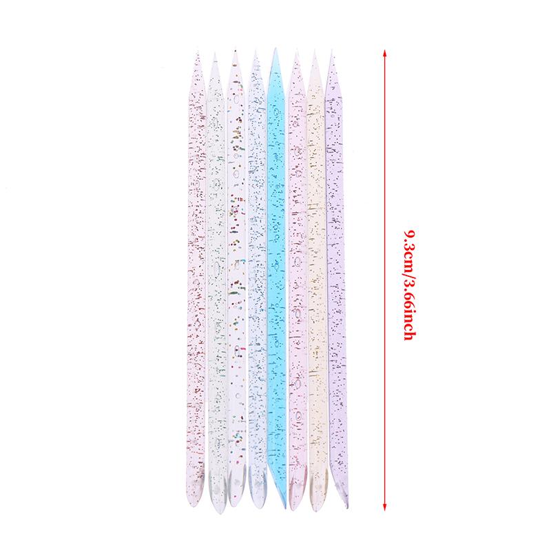 Product Introduction of 50Pieces Stick Cuticle Tool Doublehead Reusable Crystal Wood Stick Pedicure Care 28