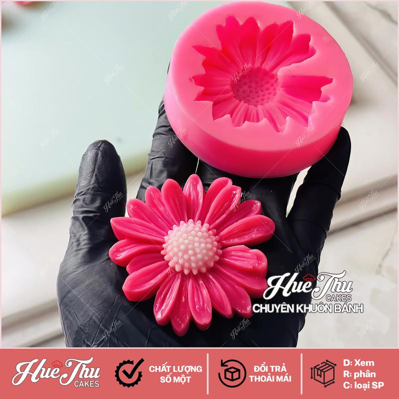 Khuôn silicon hoa Cúc Họa Mi gãy cánh 6.5cm làm bánh rau câu 3D 4D nhấn xôi, fondant, socola, nến hanmade