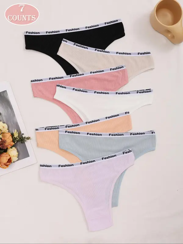 Women's Letter Embroidery Panties, Soft Comfy Breathable Knickers for Daily Wear, Underwear for All Seasons 1